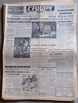 KONVOLUT 30 Zeitungen L'EQUIPE Jahr 1950 - Radsport, Tour de France, Boxen, Fußball usw.