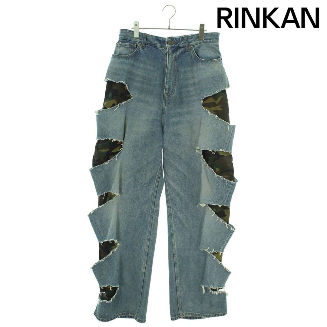 Balenciaga 21AW 662763 TDW14 Camouflage Layered Crash Denim Pants Men's S Used 0