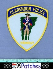 CLARENDON VERMONT Police Shoulder Patch REVOLUTIONARY WAR MILITARY SOLDIER 8G