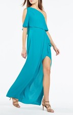NEW BCBGMAXAZRIA SECHA ONE-SHOULDER DRAPED GOWN WQR65I38/L6A SIZE 2