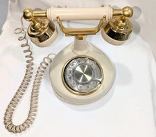 Vtg Western Electric French Princess Rotary Phone Cream/Gold - Good Cond.