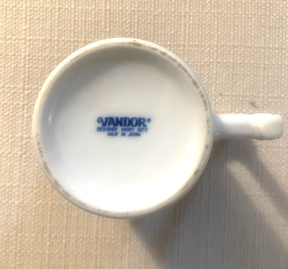 Taza de café Vandor Nancy Getz azul y blanco nube tibetana excelente estado Foto 2 de 4