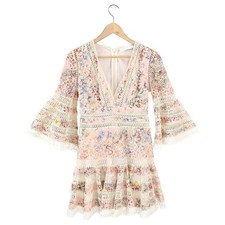 Zimmermann Lovelorn Flutter Floral Mini Dress Size 1 US 6 AUS/UK 10 Broderie