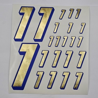 Hammered Gold/Blue Number 1's Racing Vinyl Decal Sheet 1/16-1/8th Arrmatraxxas