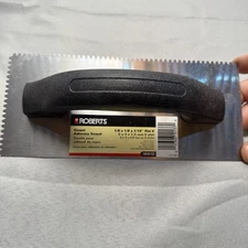 Roberts carpet adhesive trowel 1/8 x 1/8 x 1/16" Flat V