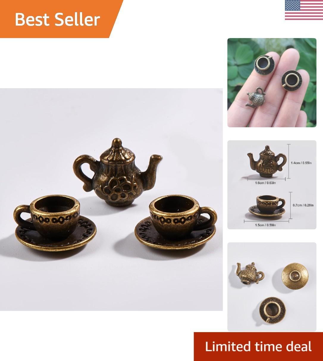 Cups & Teapot &ndash; Whimsical Dollhouse Accessories