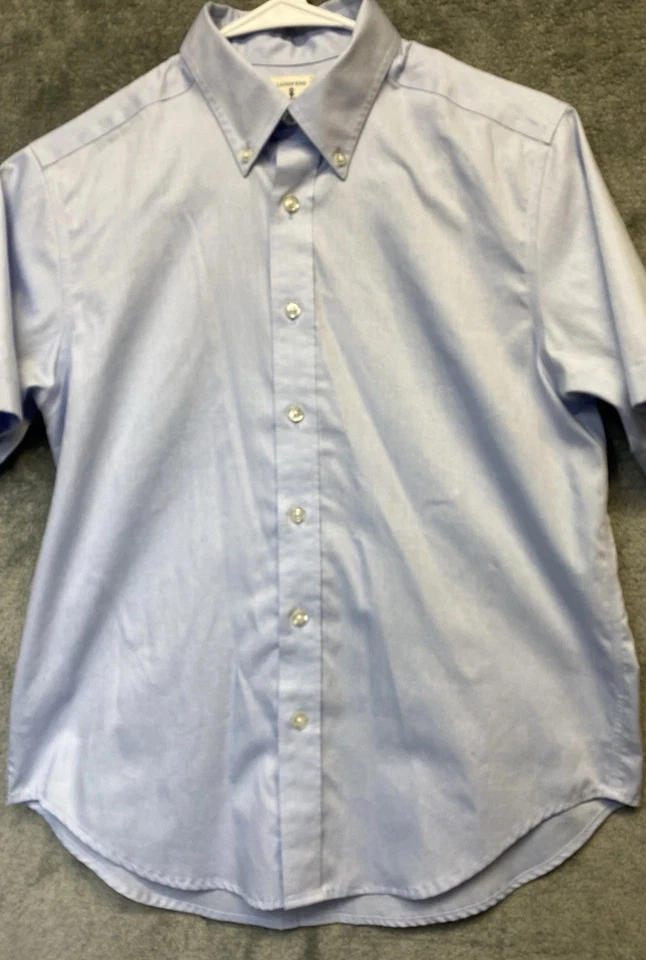 Land’s End Boys Short Sleeve Oxford Button Down Dress Shirt Size 12 - Image 2 of 4