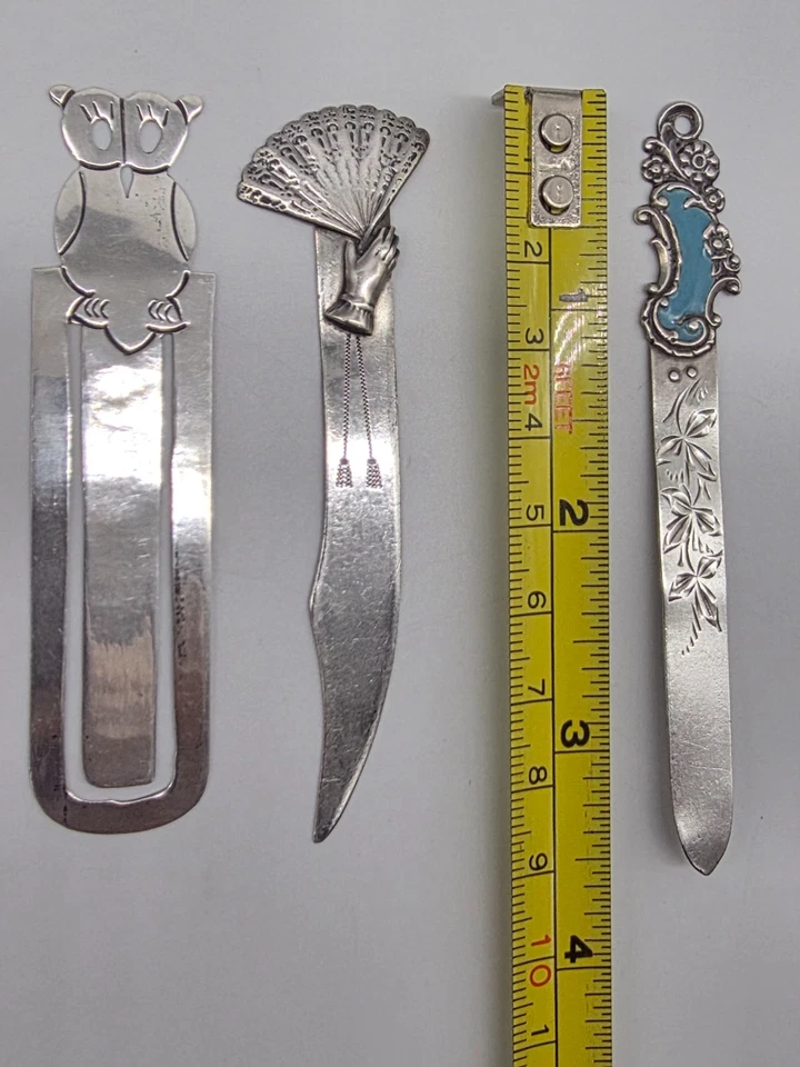 批量 10 件 纯银 书签 夹开器 混合 Kirk 儿子 图案 珐琅猫头鹰 — 第 2/4 张图片