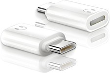 USB C to Light-ning Headphone Audio Adapter Converter 2PCS white adapters