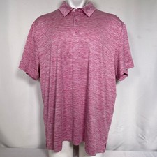 Birdie Bound Pink Heathered Gray Duck Collared Golf Polo Shirt Men's 3XL