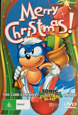Sonic Christmas Blast DVD, 2003   Rare Christmas Card *FREE SHIPPING*