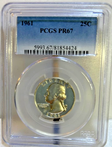 1961-P Silver Washington Quarter PR67 PCGS Beautiful Coin, Blast White!!