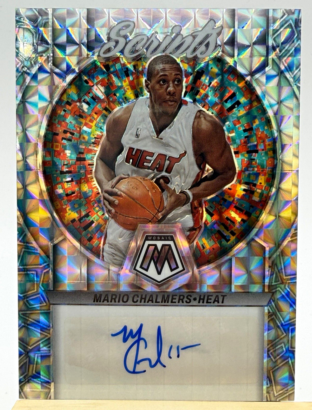 PANINI 2022-23 MOSAIC SCRIPTS PRIZM MARIO CHALMERS HEAT AUTO MS-MAR