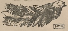 Zettiology Mixed Media Bird Feathers Script Rubber Stamp Unmounted
