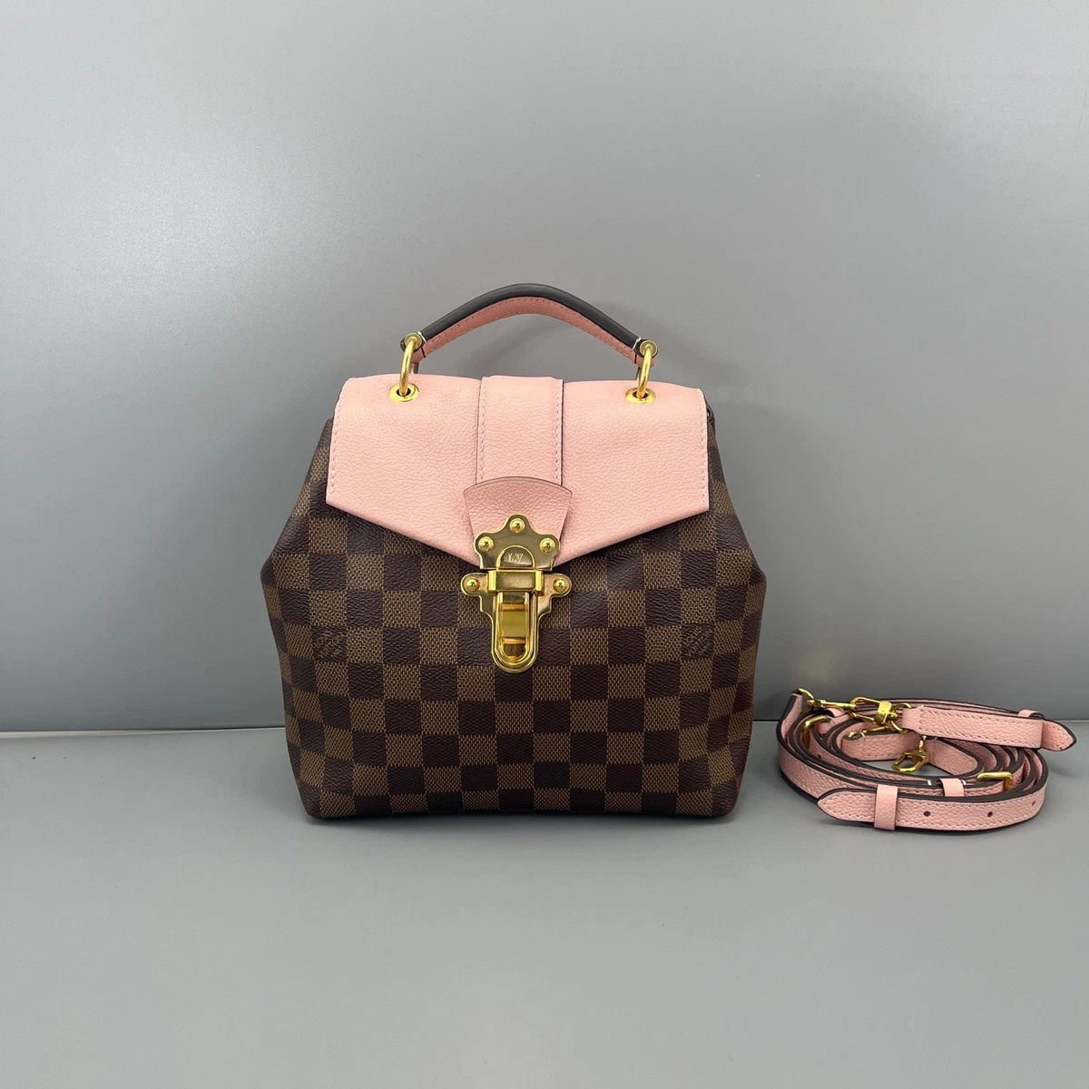 Louis Vuitton Damier Ebene Leather Exterior Backpack Bags 