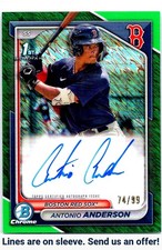2024 Bowman Antonio Anderson Chrome Autographs Green Shimmer #/99