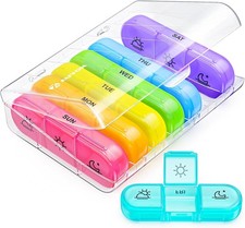 Weekly Pill Organizer 3X a Day, Detachable Pill Box 7 Day, Large 3 Times Dail...