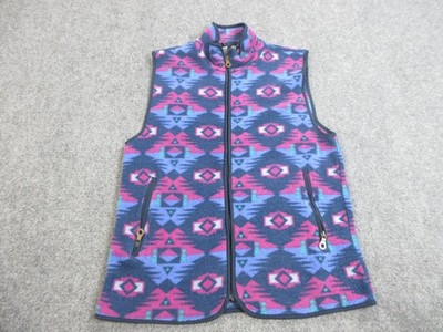 Vintage EMS Eastern Mountain Sports Vest Mens Small Blue Fleece Aztec 90s