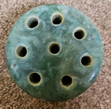 Vintage Weller Pottery Flower Frog Green