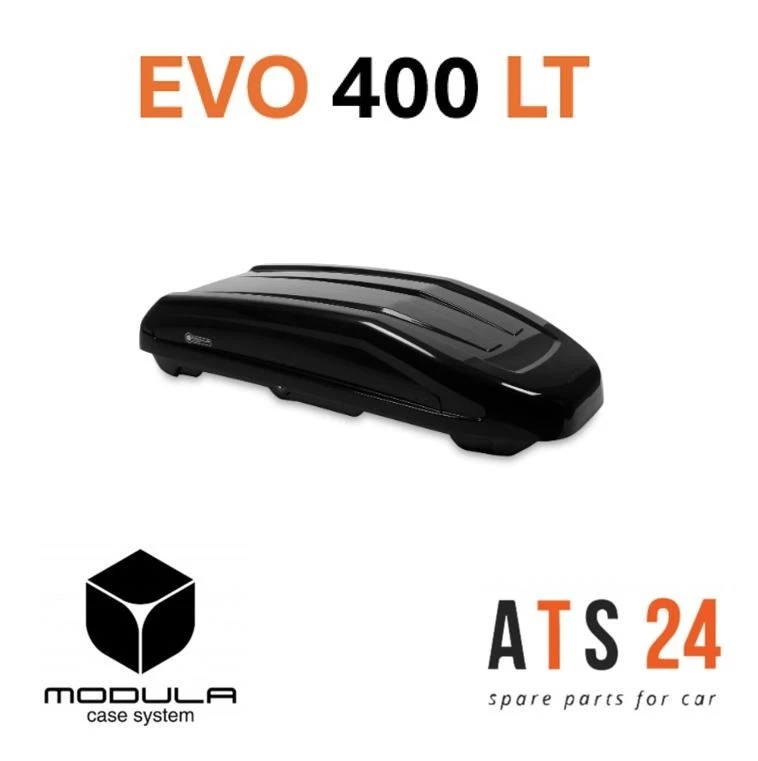 BOX BAULETTO DA TETTO AUTO 400 LT NERO LUCIDO BOX EVO 165X90X41 75KG