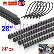 6Pcs Universal 28" Car Wiper Blade Refill Replacement Rubber Strip Cut To Size