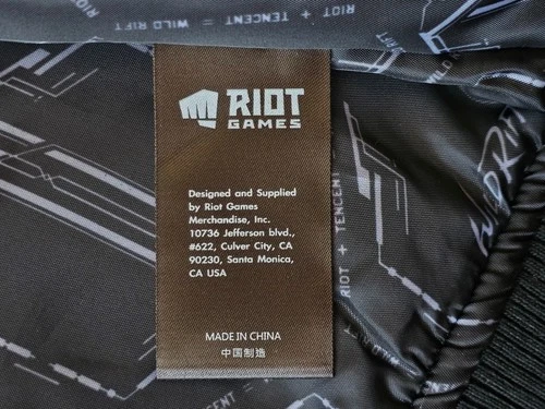 Riot Games League of Legends Wild Rift Varsity Bomber Jacket Black XS Rare image 9