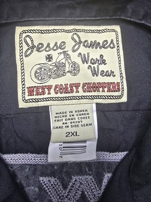 Vintage West Coast Choppers Jesse James M/C Club Work Shirt Size