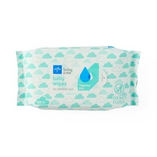 Medline Baby Wipes Fragrance-Free 5.5x7.25" Hypoallergenic 80 Wipes per, 24 Pack