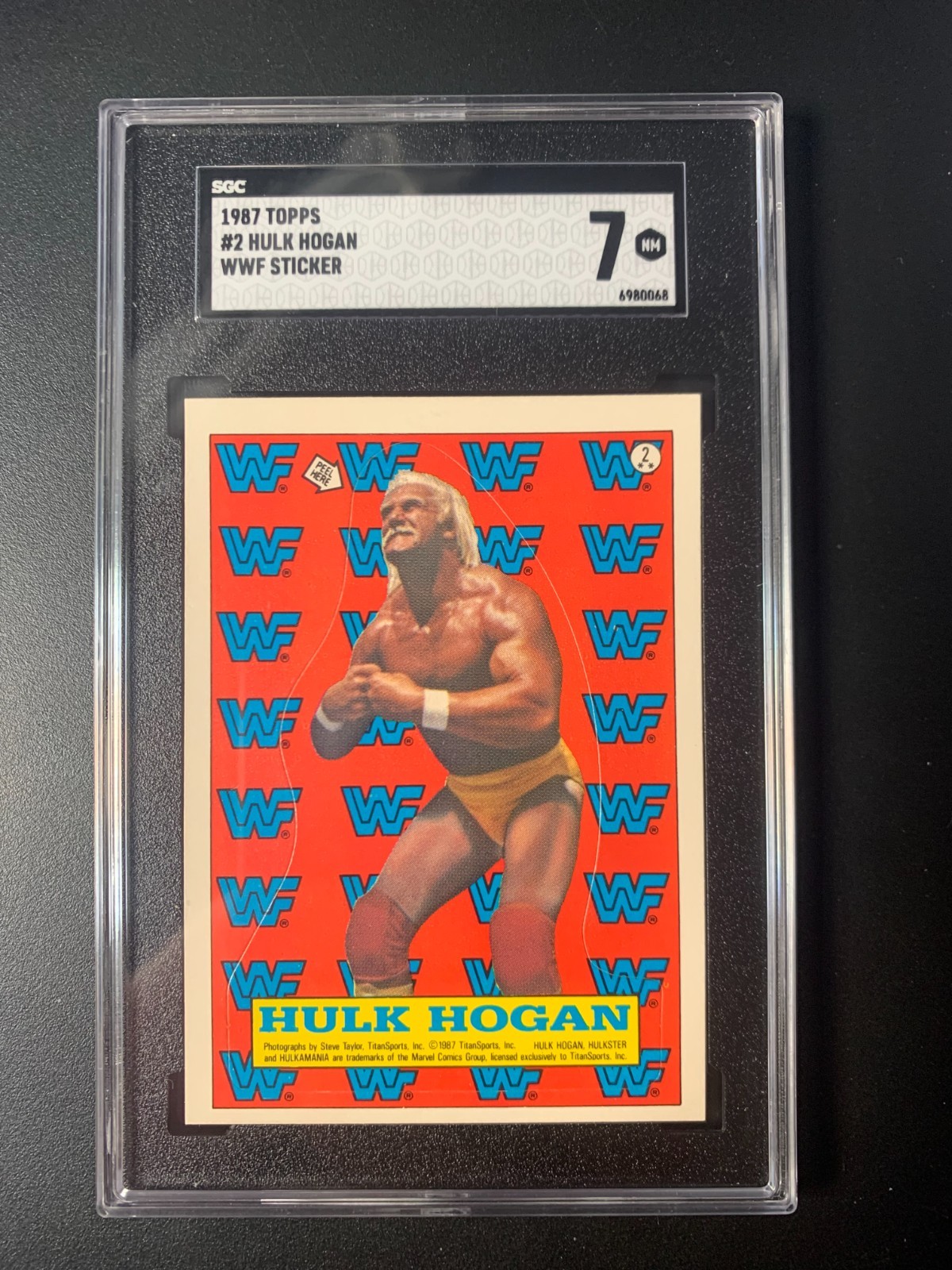 1987 Topps WWF - Stickers Hulk Hogan #2 Graded SGC 7