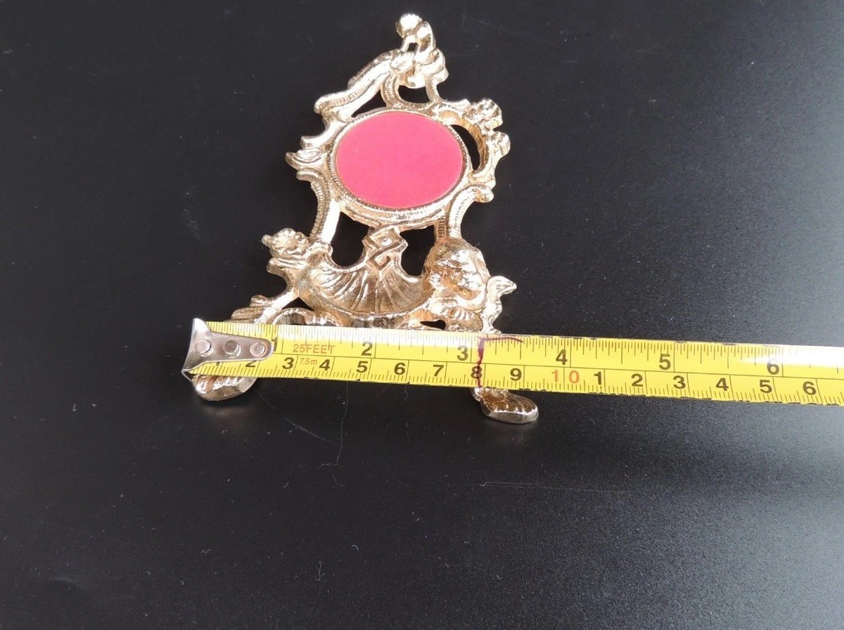 Antique Victorian Baroque Gold Tone Pocket Watch Holder V.I.P. Company Antique Gold-Filled Pocket Watch & Brooch Pin main image 3