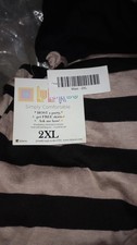 Lularoe Long Maxi Skirt 2xl Black Beige Candy Stripe Pattern Made In The USA