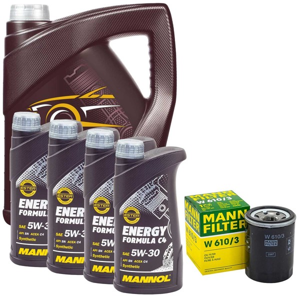 MotoröL Set Mannol 5W30 Energy Formula C4 9 Liter + ÖLfilter FüR Mitsubishi L200-image