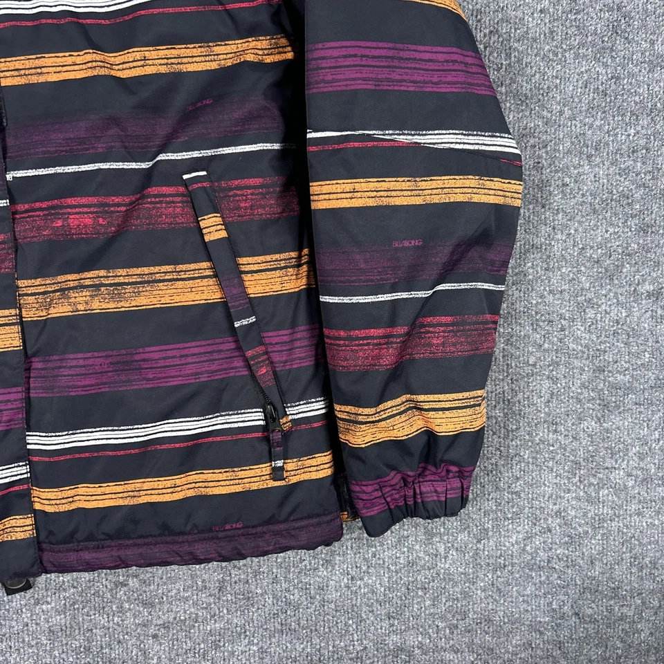 Chaqueta Billabong Hombre Mujer Negro Naranja Rayas Con Capucha Snowboard Esquí Abrigo Foto 3 de 4