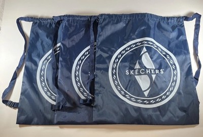 Lot of 3 Skechers Drawstring Backpack Bags Cinch Sackpack Blue Promotional