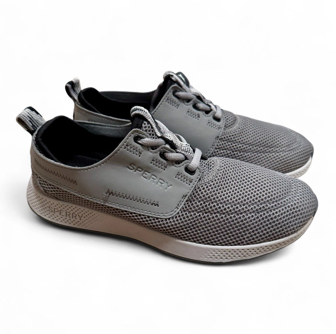 Sperry 7 Seas Sport Cupsole Gray And White Sneaker Hydrophobic Men’s Size 9 US