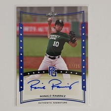 Leaf 2014 Perfect Game Showcase Autographs Ronald Ramirez A-RR1 Blue /25 Rookie
