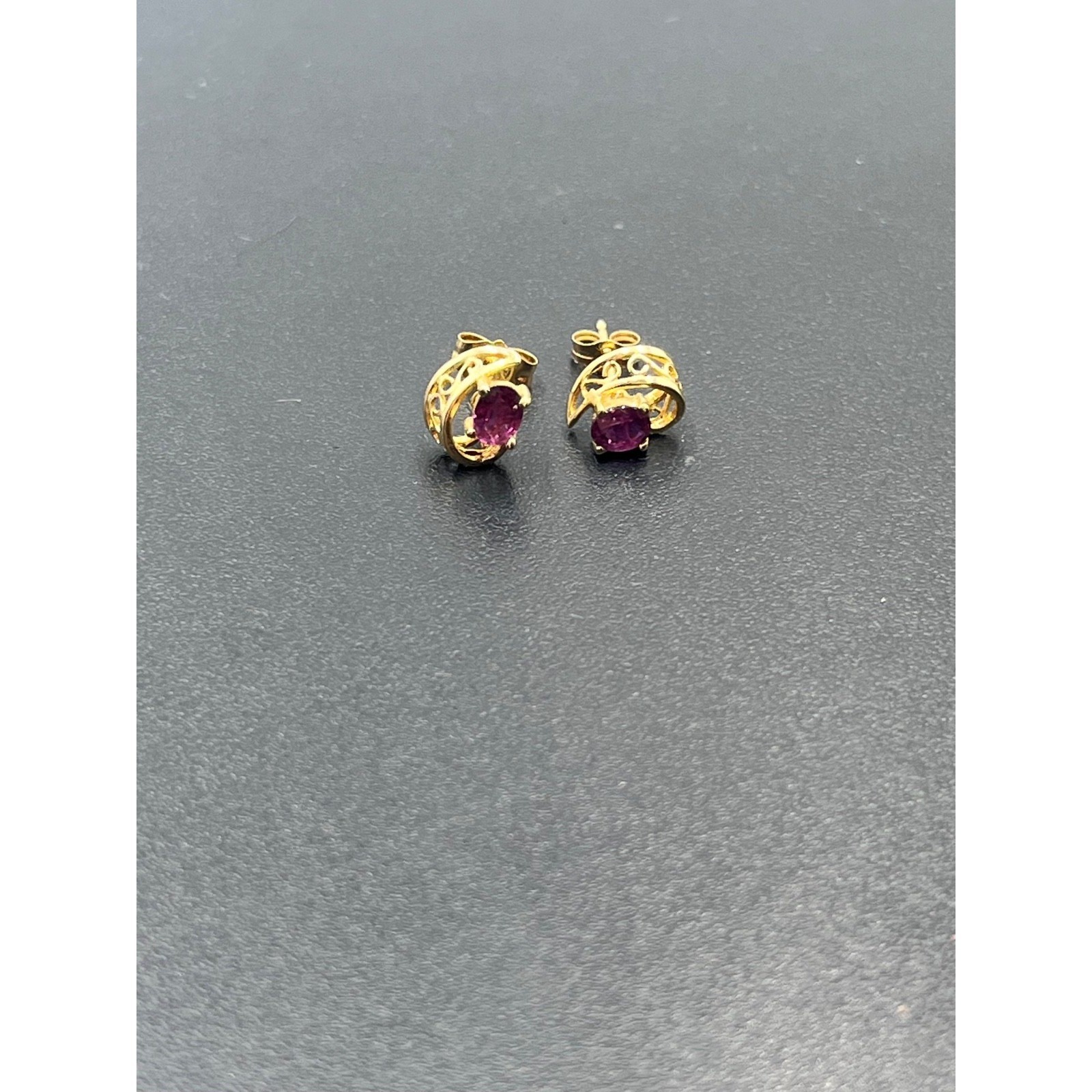 14k Solid Yellow Gold Genuine Oval Ruby Filigree … - image 13