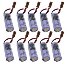 10x 3V 1800mAh BR-AG Battery PLC CNC Battery Non-rechargeable Battery w/ Plug