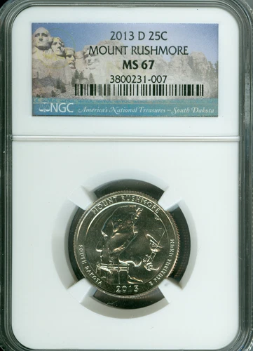 2013 D MOUNT RUSHMORE PARKS QUARTER NGC MS 67 . 