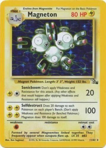 Magneton - 11/62 - Pokemon Fossil Unlimited Holo Rare Card WOTC LP - Picture 1 of 1
