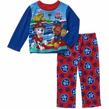 Paw Patrol 2 PC Long Sleeve Top Fleece Pant Pajama Set Boy Size 5T