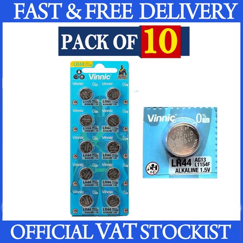 10x L1154 LR44 Batteries Vinnic Alkaline 1.55V AG13 357 G13 L1154F A76 Coin Cell eBay