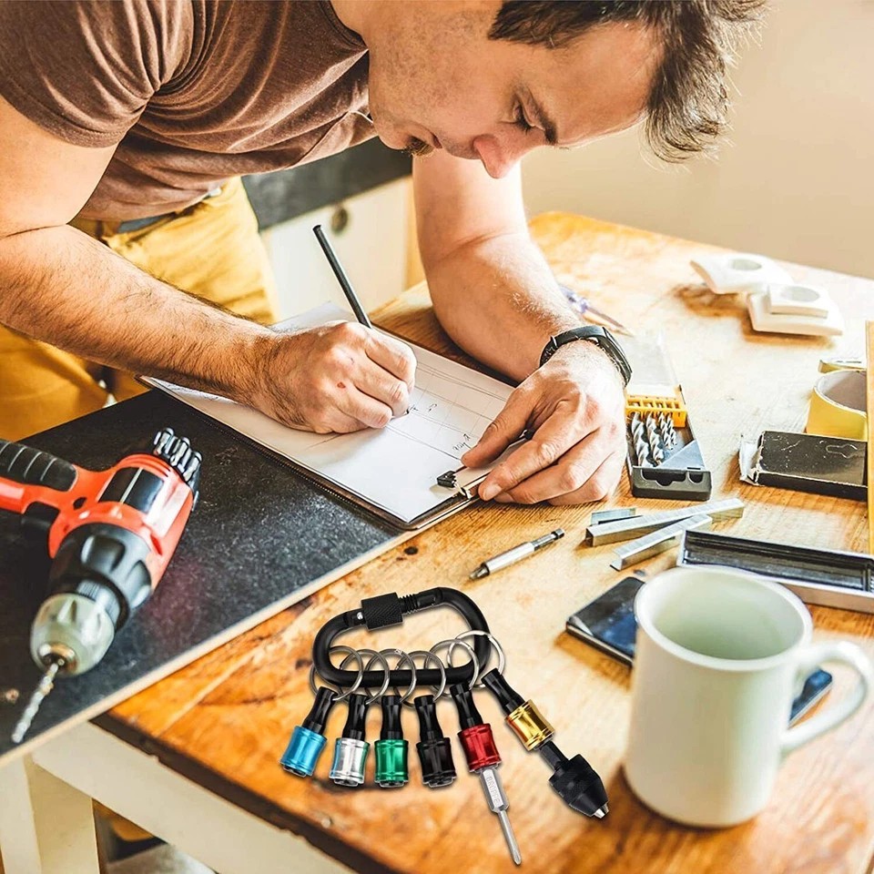 1/4 Hex Shank Quick Release Keychain Screwdriver Drill Bit Holder Bit Set Buckle - Image 4 of 4