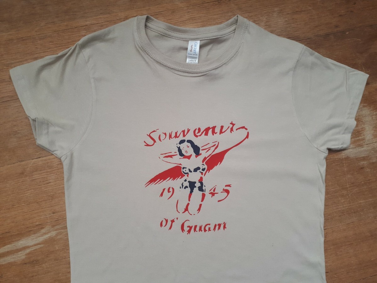 WWII US Souvenir of Guam T-Shirt Rare Vintage Style WW2 Workwear 