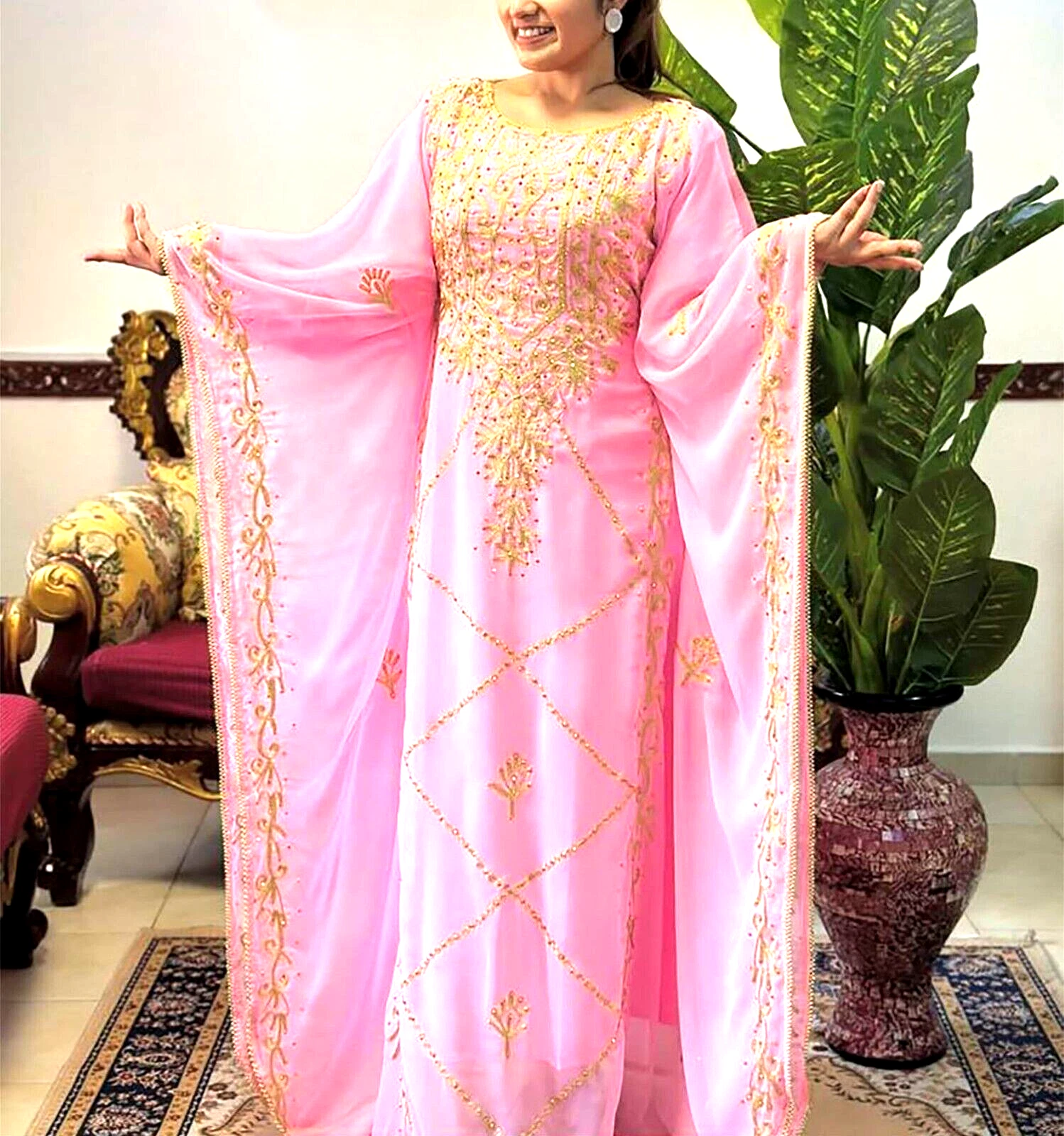 OFF WHITE Vendita!! Abito da sposa fantasia Royal Collection marocchino Dubai caftano abaya festa 26