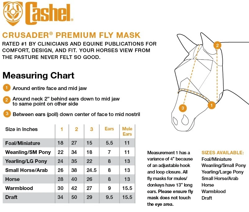 CASHEL ESTÁNDAR PASEO SILENCIOSO MÁSCARA MOSCA CUBIERTAS LARGAS NARIZ Y OREJAS ÁRABE CABALLO TACHUELA Foto 4 de 4