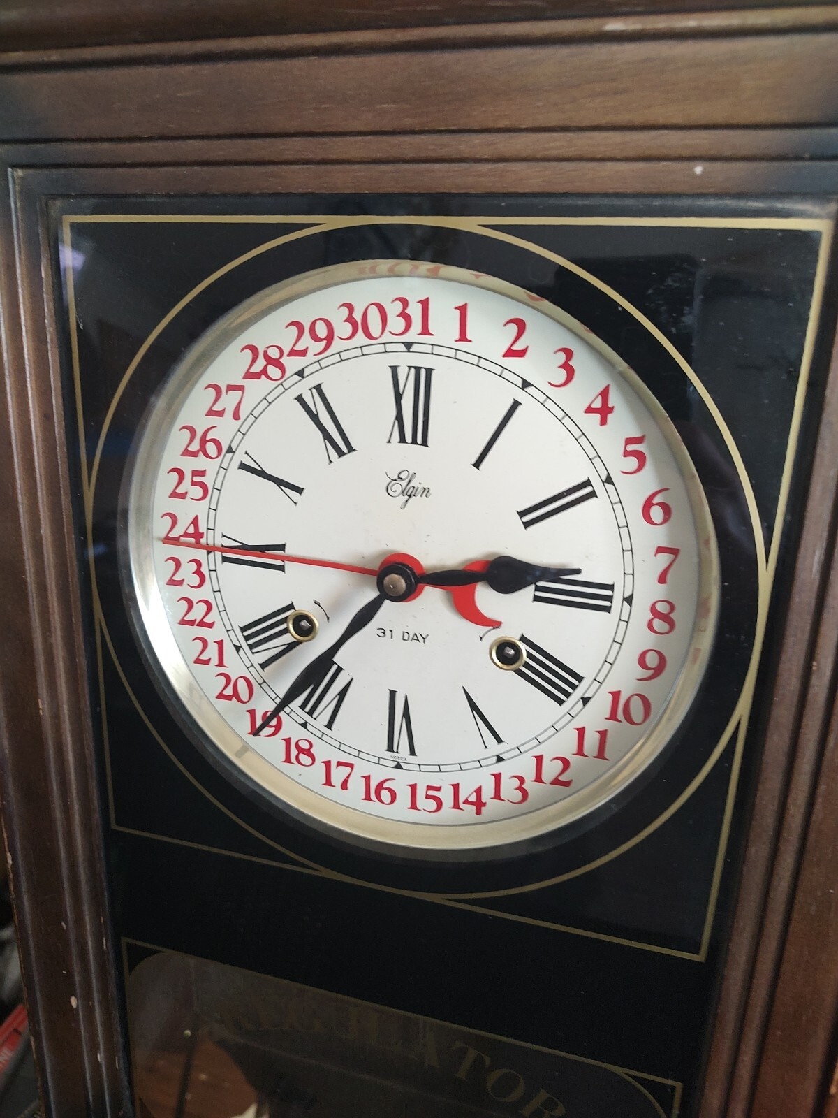 VINTAGE ELGIN WALL CLOCK REGULATOR 31 Day Calendar Clock For Parts & Repair eBay