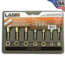 Lang Metric Rethreading Tap Die File Set Thread Restore 15pc Made in USA