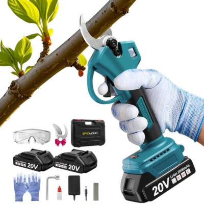 Cordless Electric Pruning Shears - Heavy Duty Garden Pruner with 2 Batteries
