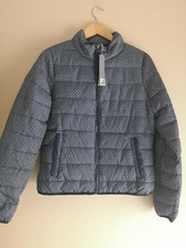 Jcp Navy/white Pattern Casual Puffer Jacket/coat - Womans Medium (bnwt)